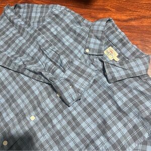 Faherty The Movement Shirt Long Sleeve Button Up Blue Mens Large